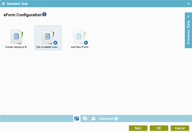 eForm Configuration screen