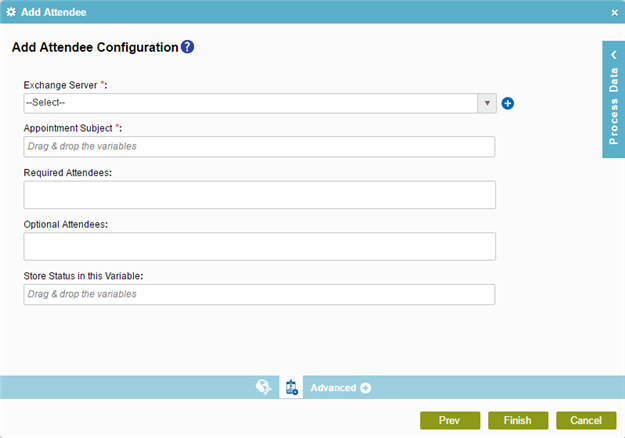 Add Attendee Configuration screen