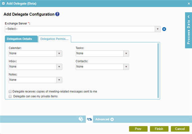 Add Delegate Configuration Delegation Permissions tab