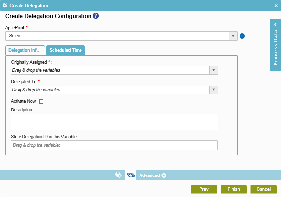 Create Delegation Configuration Delegation Information tab