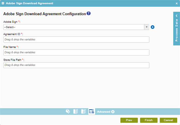 Adobe Sign Download Agreement Configuration screen