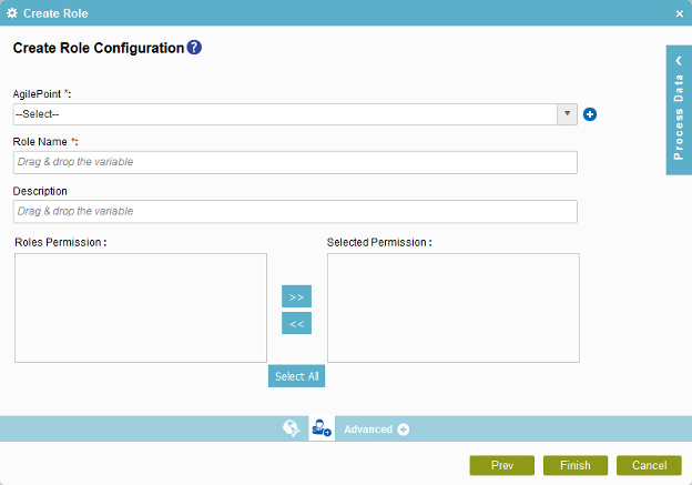 Create Role Configuration screen