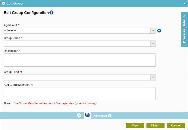 Edit Group Configuration screen