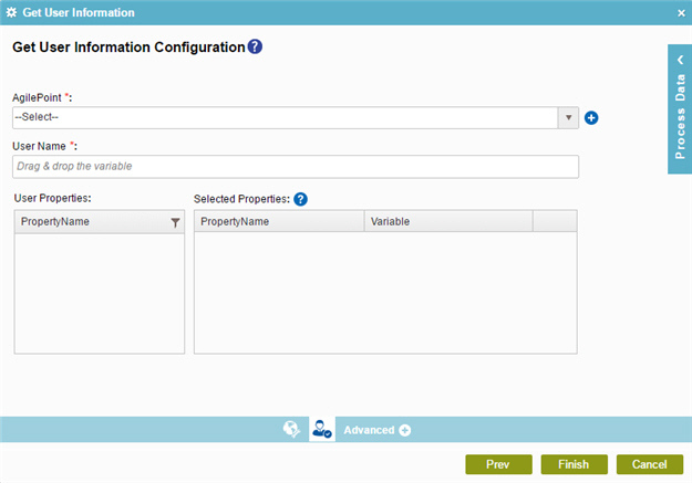 Get User Information Configuration screen