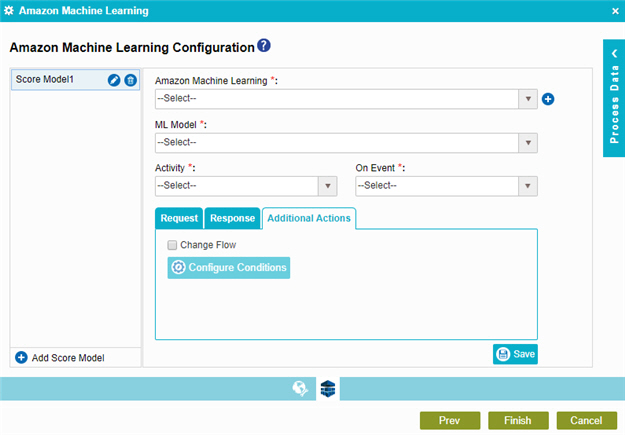 Amazon Machine Learning Configuration Additional Actions tab