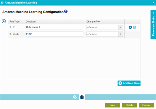 Amazon Machine Learning Configuration Configure Conditions screen