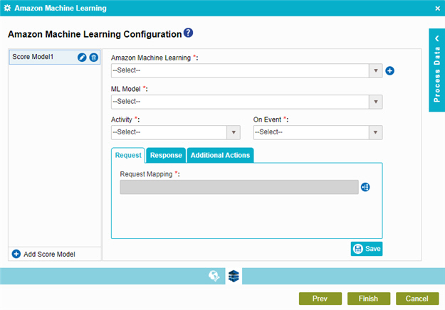 Amazon Machine Learning Configuration Request tab