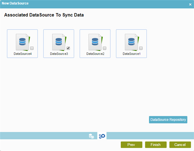 Associated Data Source To Sync Data screen