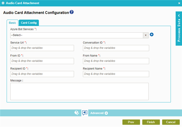 Audio Card Attachment Configuration Basic tab