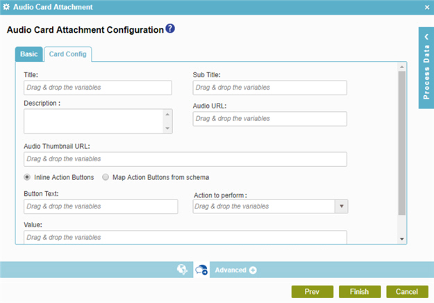 Audio Card Attachment Configuration Card Config tab