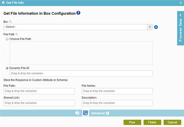Get File Information in Box Configuration screen