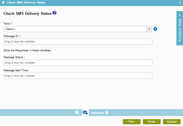 Check SMS Delivery Status screen