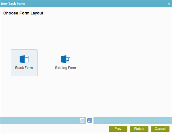 Choose Form Layout screen