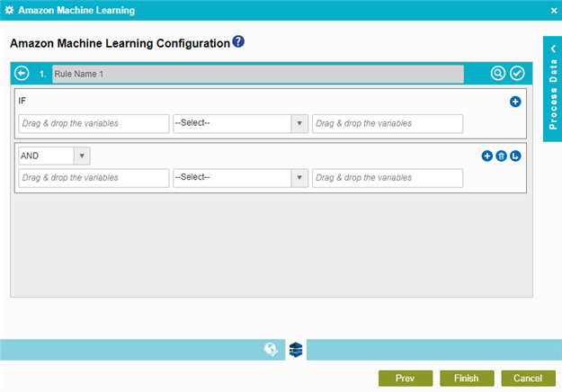 Amazon Machine Learning Configuration Condition Builder screen