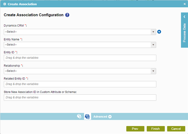 Create Association Configuration screen