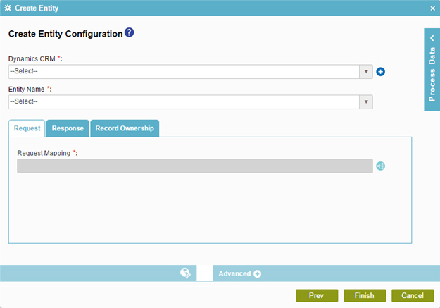 Create Entity Configuration screen