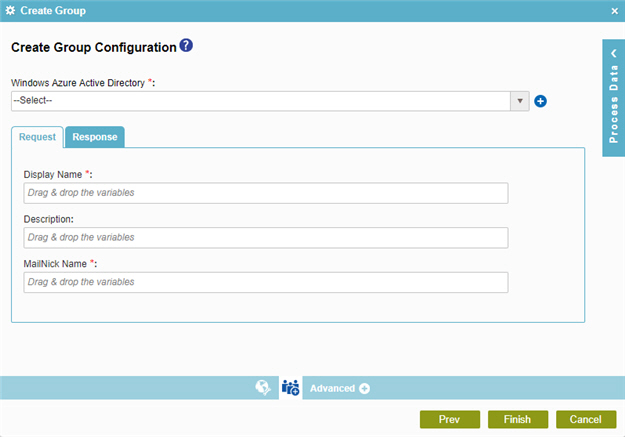 Create Group Configuration screen