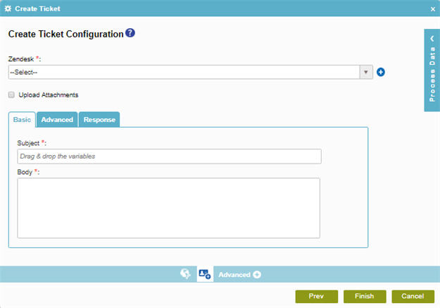 Create Ticket Configuration Basic tab