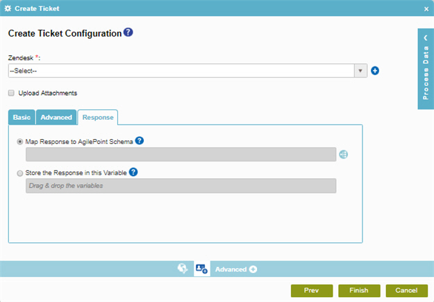 Create Ticket Configuration Response tab