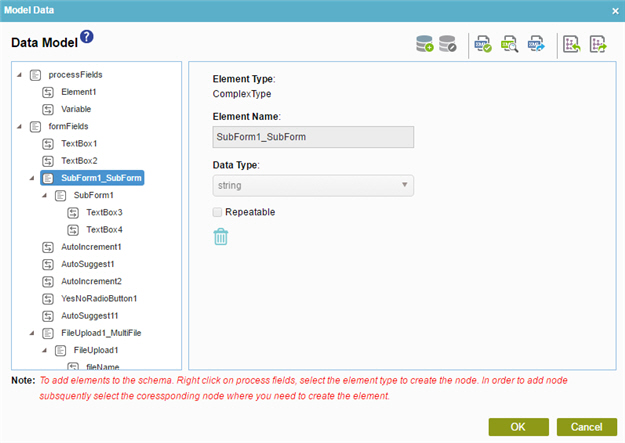 Data Model screen