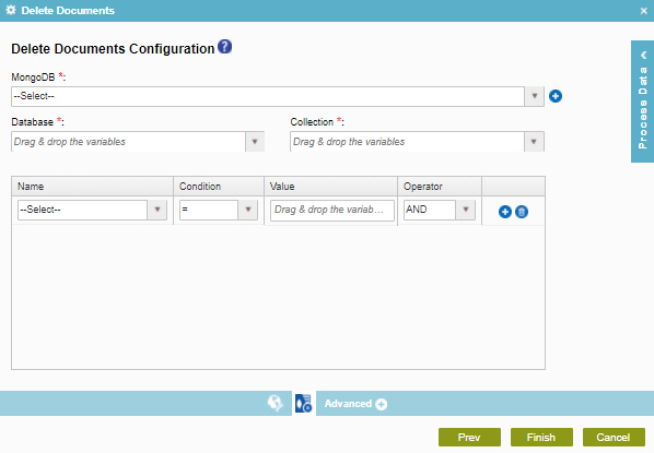 Delete Documents Configuration screen