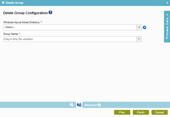 Delete Group Configuration screen