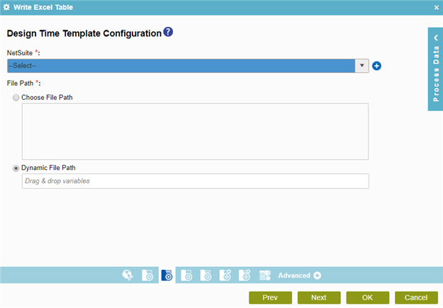 Design Time Template Configuration screen NetSuite