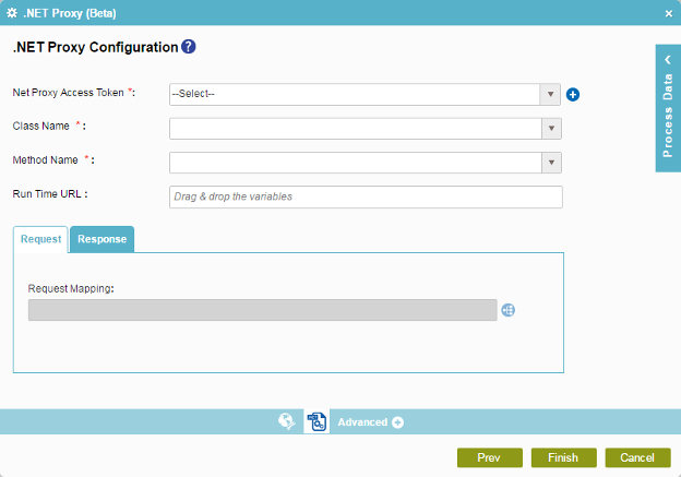 Dot NET Proxy Configuration screen