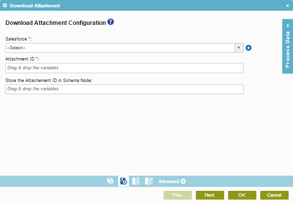 Download Attachment Configuration screen