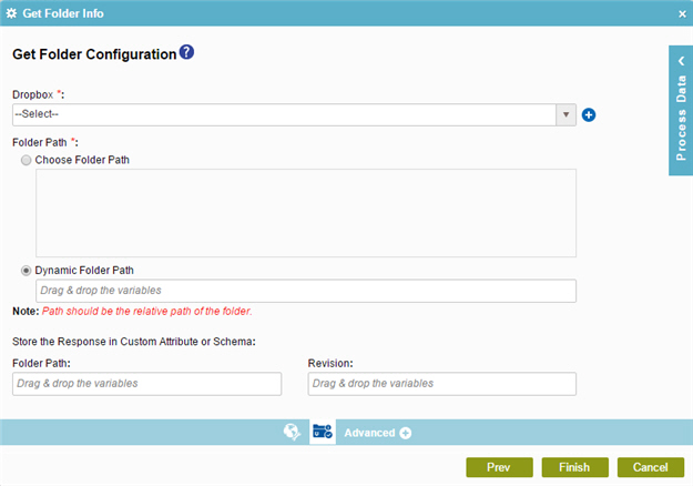 Get Folder Configuration screen