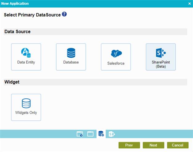 Select Primary Data Source screen