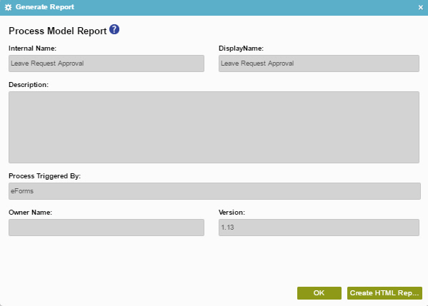 Generate Report screen