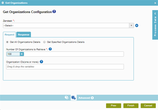 Get Organizations Configuration Request tab