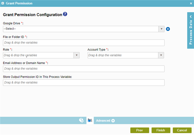 Grant Permission Configuration screen