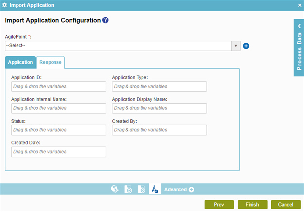 Import Application Configuration Response tab