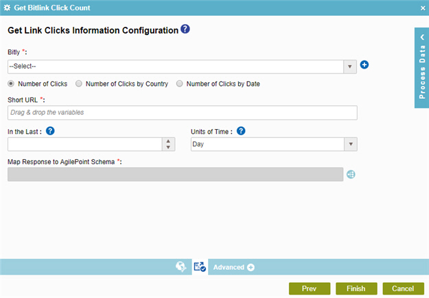 Get Bitlink Click Count Configuration screen