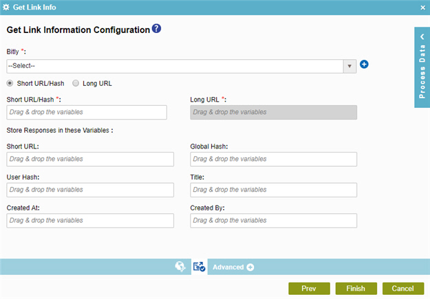 Get Link Information Configuration screen