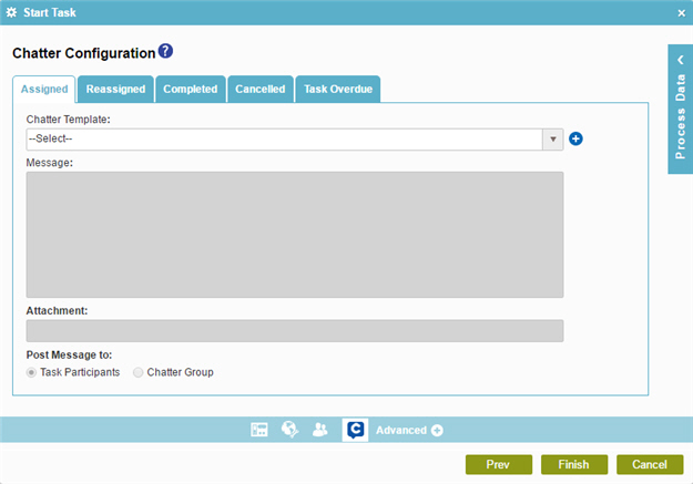 Chatter Configuration screen