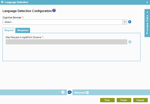 Language Detection Configuration screen