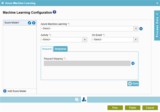 Machine Learning Configuration Request tab