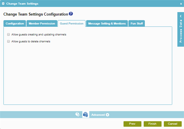Change Team Settings Configuration Guest Permission tab
