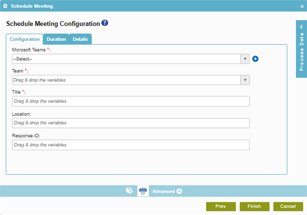 Schedule Meeting Configuration Configuration tab