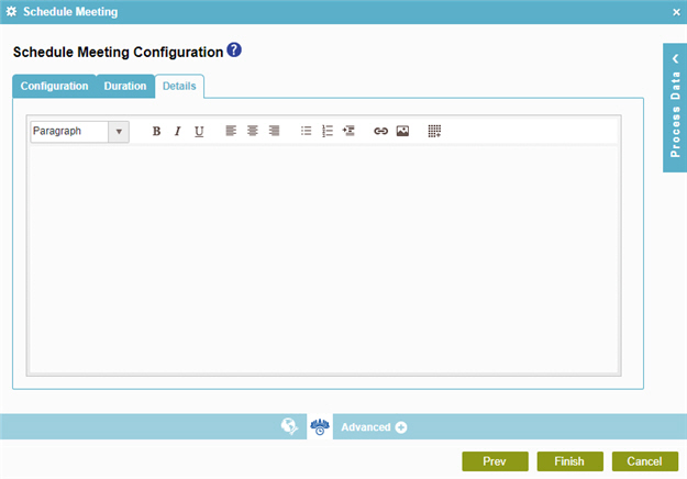 Schedule Meeting Configuration Details tab