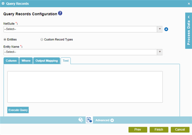 Query Records Configuration Test tab