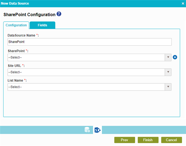 SharePoint Configuration screen