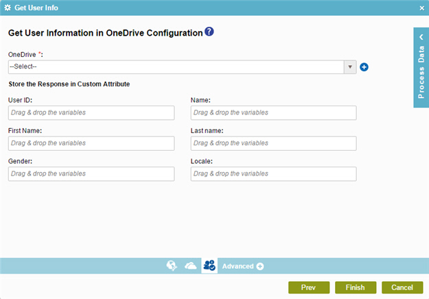 Get User Information in OneDrive Configuration screen