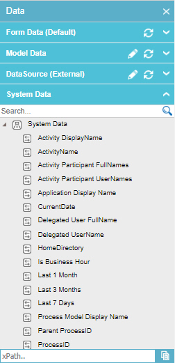 System Data screen