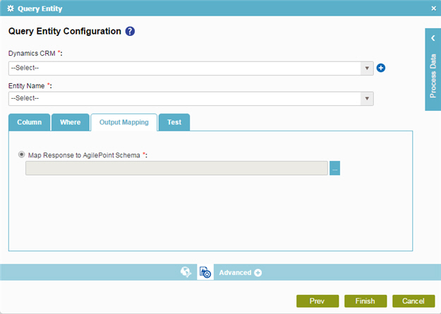 Query Entity Configuration Output Mapping tab