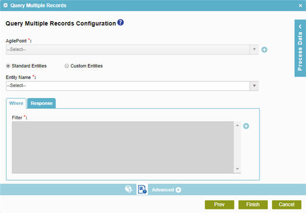 Query Multiple Records Configuration Where tab