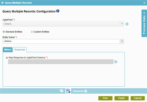 Query Multiple Records Configuration Response tab